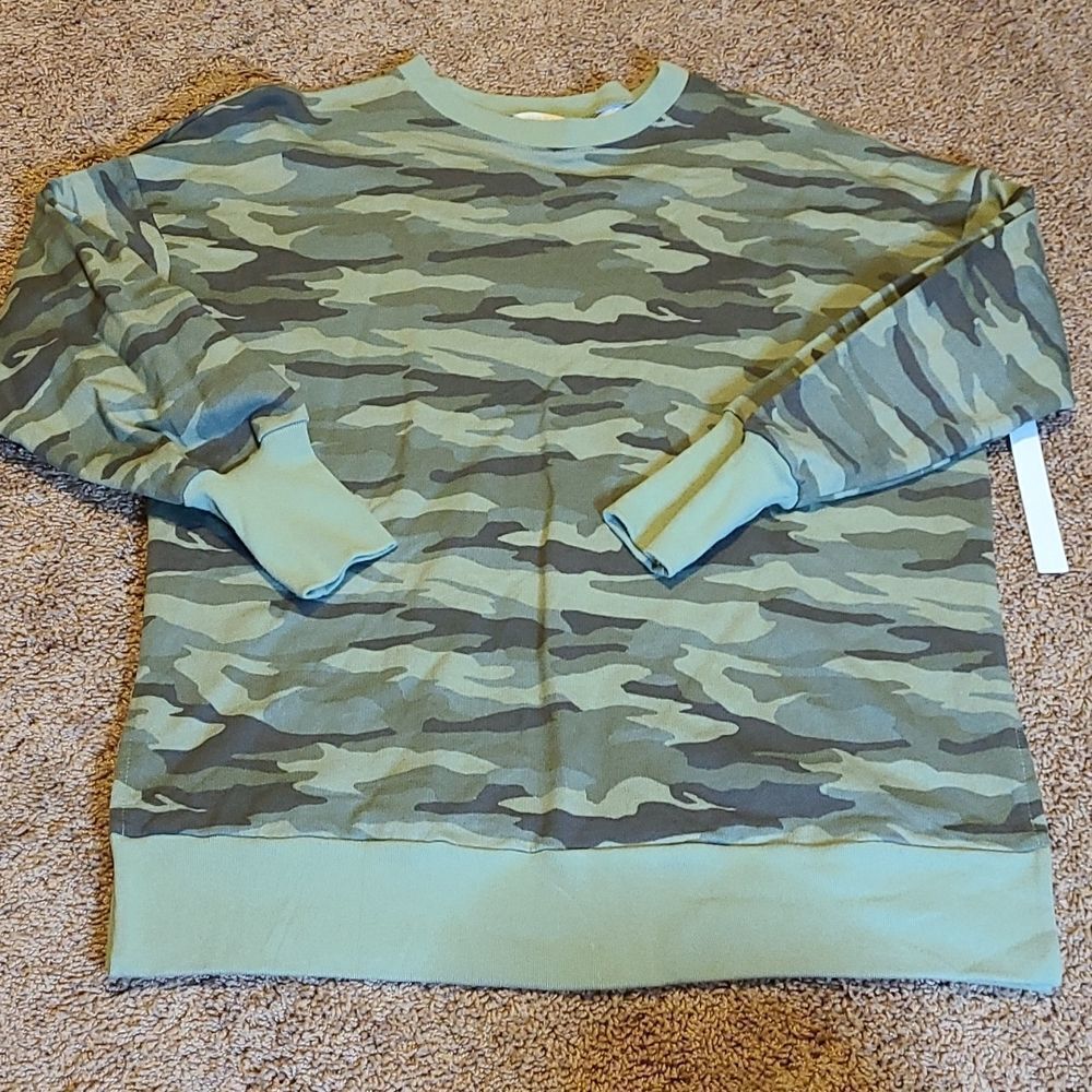 Caslon Green Spring Camo long sleeve sweater - Picture 2 of 4